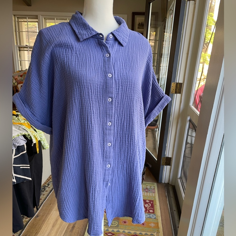 Zapelle Custom Lavender oversized muslim Blouse Large or XL (see measurements)